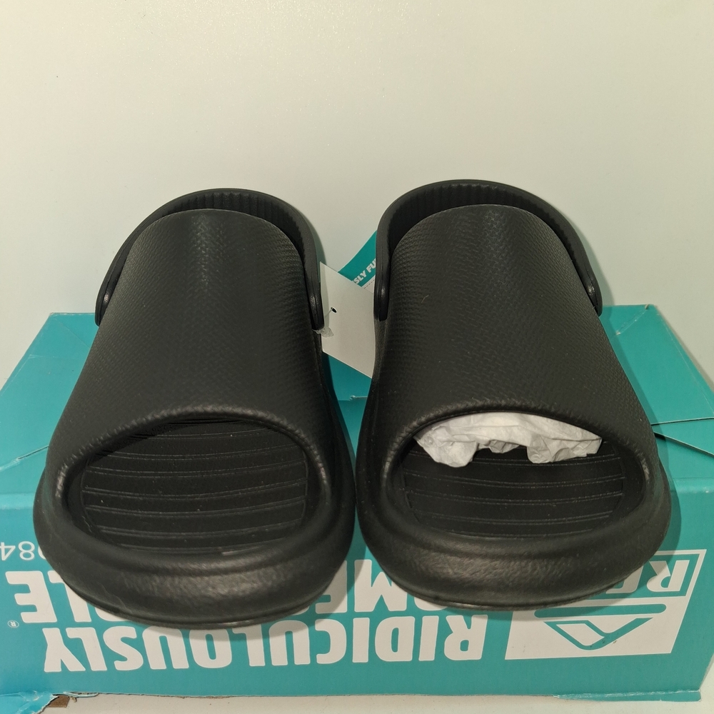 Reef Black Slip-On Comfort Slides with Heel Strap - Picture 3 of 10
